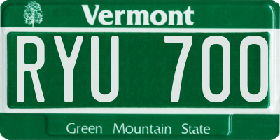VT license plate RYU700