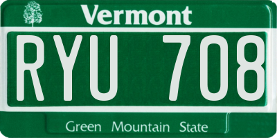 VT license plate RYU708