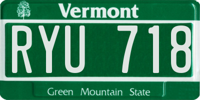 VT license plate RYU718