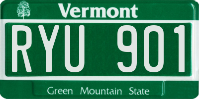 VT license plate RYU901