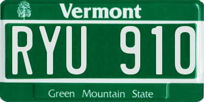 VT license plate RYU910