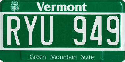 VT license plate RYU949