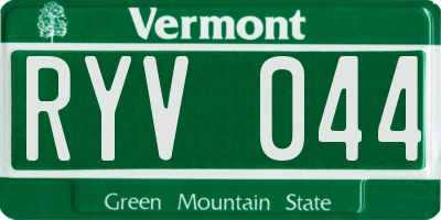 VT license plate RYV044