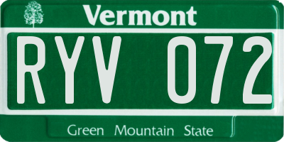 VT license plate RYV072