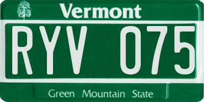 VT license plate RYV075