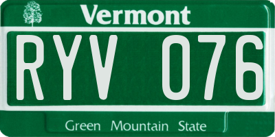 VT license plate RYV076