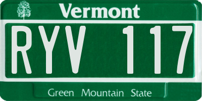 VT license plate RYV117