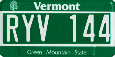 VT license plate RYV144