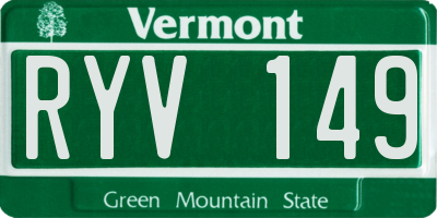 VT license plate RYV149
