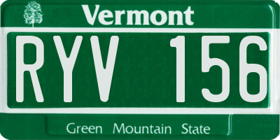 VT license plate RYV156