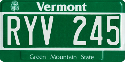 VT license plate RYV245