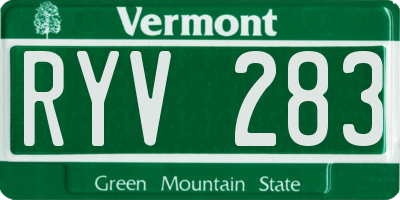 VT license plate RYV283