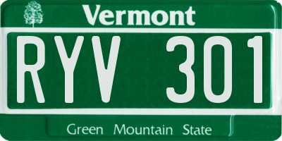 VT license plate RYV301