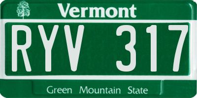 VT license plate RYV317