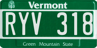 VT license plate RYV318