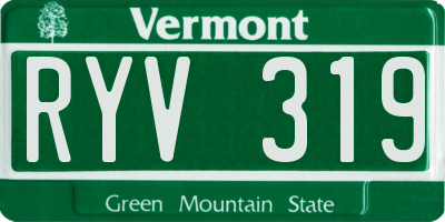 VT license plate RYV319