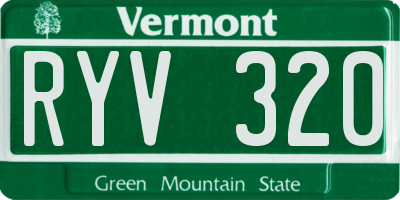 VT license plate RYV320