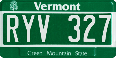 VT license plate RYV327