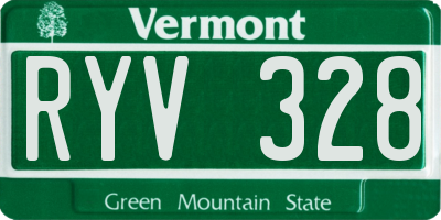 VT license plate RYV328