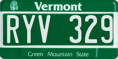 VT license plate RYV329
