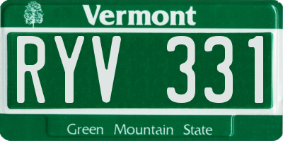 VT license plate RYV331