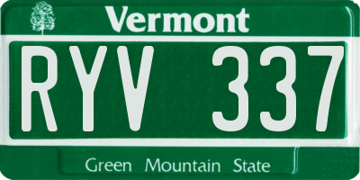 VT license plate RYV337