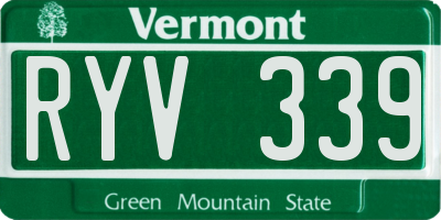 VT license plate RYV339
