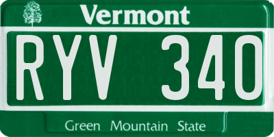 VT license plate RYV340