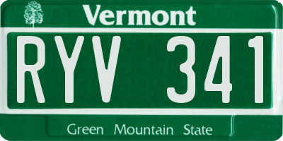 VT license plate RYV341