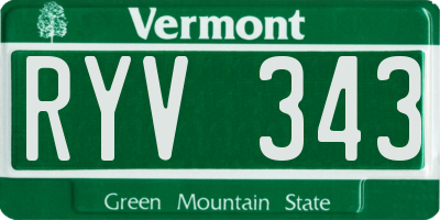 VT license plate RYV343