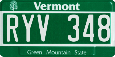 VT license plate RYV348