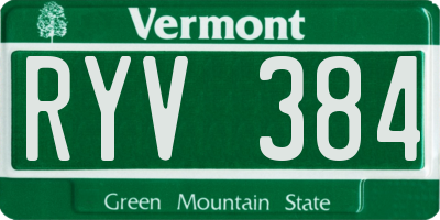VT license plate RYV384