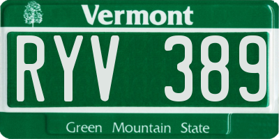 VT license plate RYV389