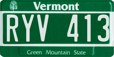 VT license plate RYV413
