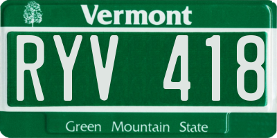 VT license plate RYV418