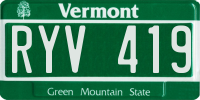 VT license plate RYV419