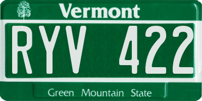 VT license plate RYV422