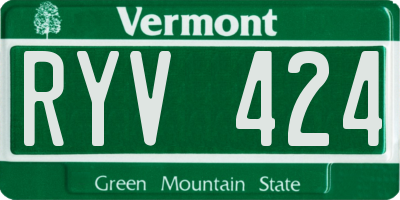 VT license plate RYV424