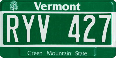 VT license plate RYV427