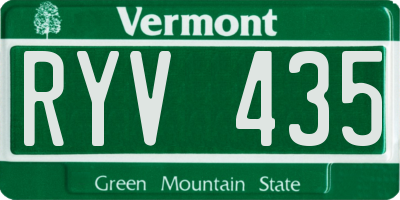VT license plate RYV435