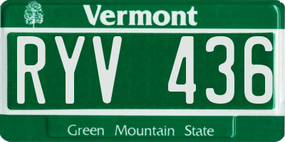 VT license plate RYV436