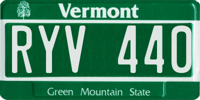 VT license plate RYV440