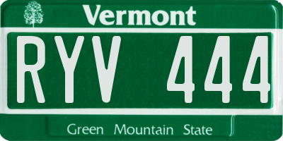 VT license plate RYV444
