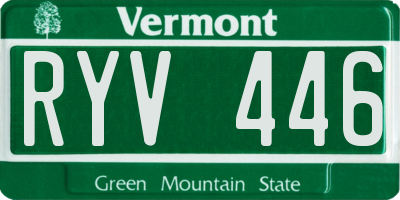 VT license plate RYV446