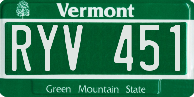 VT license plate RYV451