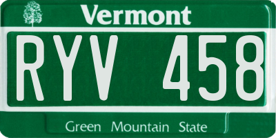VT license plate RYV458