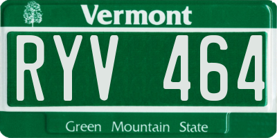 VT license plate RYV464