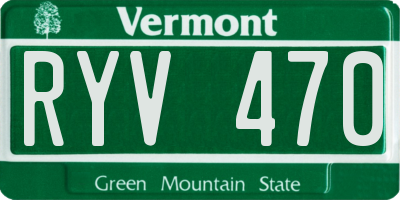 VT license plate RYV470