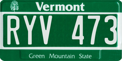 VT license plate RYV473