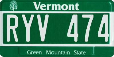 VT license plate RYV474